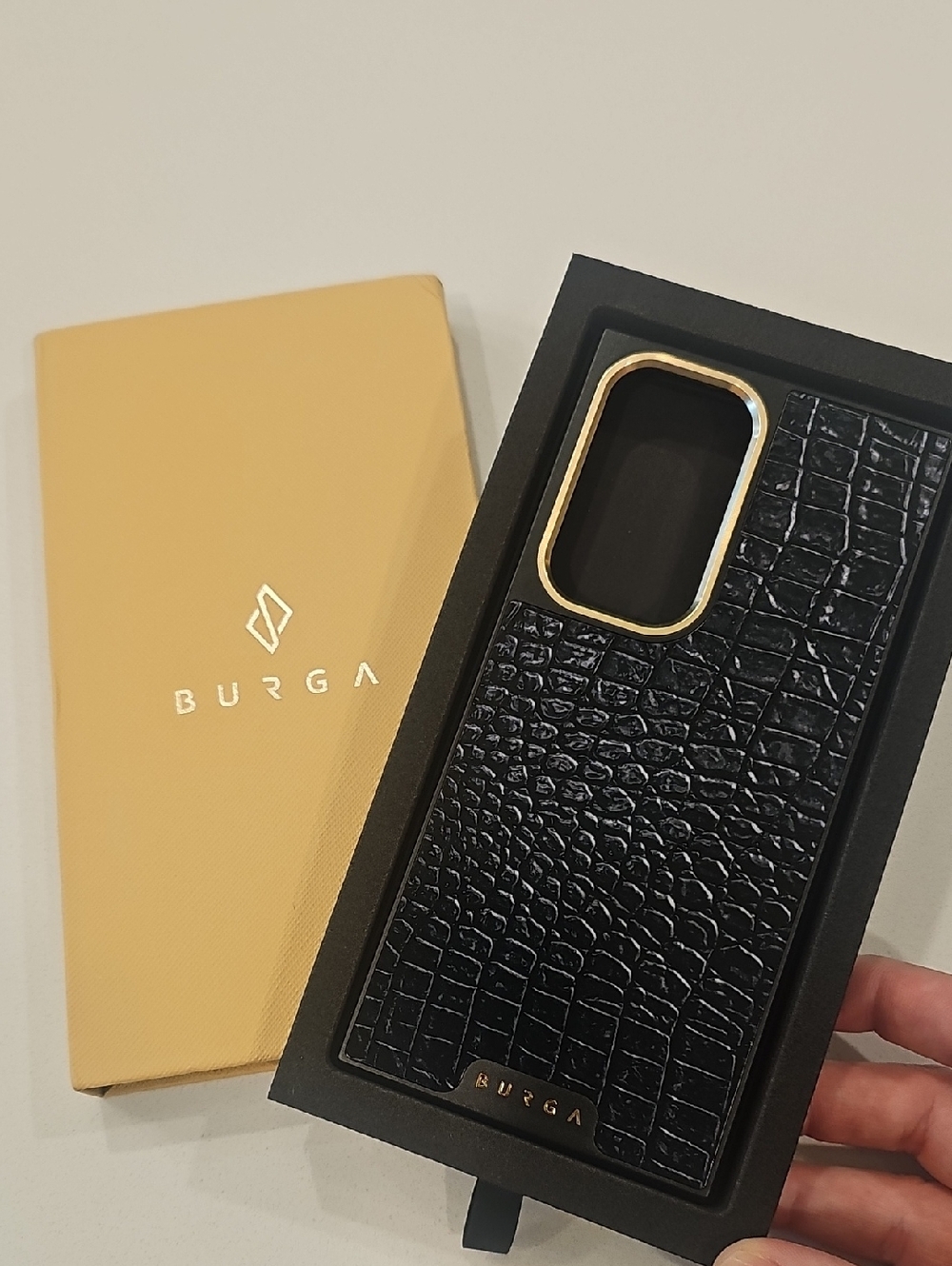 Burga Black Reaper's Touch Elite Dark Phone Case with Gold Trim